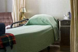 empty bed in nursing facility