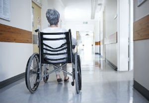 nursing home patient with cane
