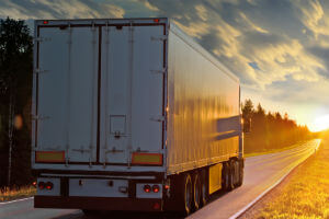 truck during sunset