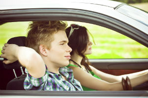 millennial driver and passenger