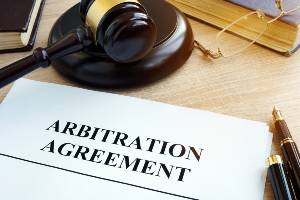 paper arbitration agreement near gavel