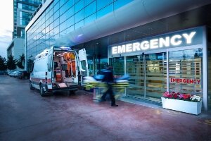 ambulance bringing patient to ER