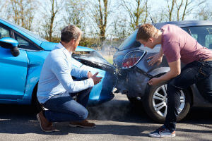 two motorists arguing after a crash