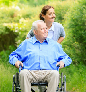 happy elderly resident