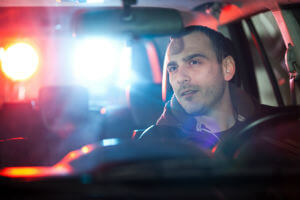 police pulling over driver